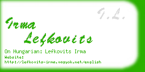 irma lefkovits business card